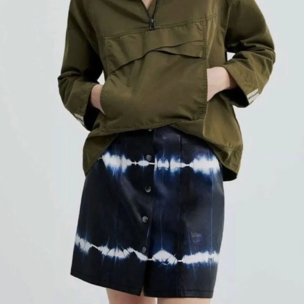 Zara Tie Dye Faux Leather Mini Skirt XS